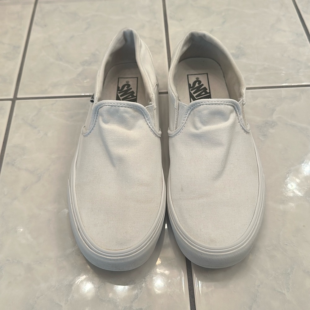 White Slip-on Vans